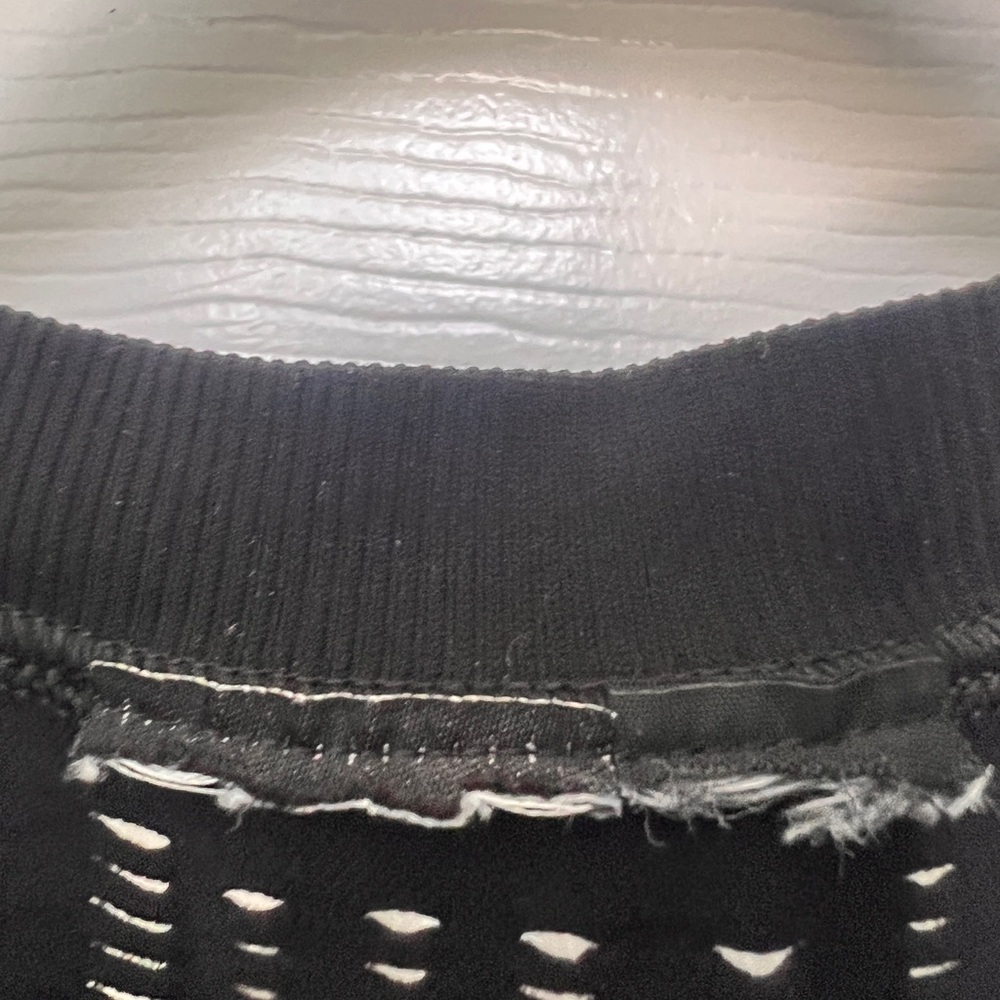 Ivy Park Black Knit Mesh Ribbed Cropped Tank Top small - Picture 5 of 8